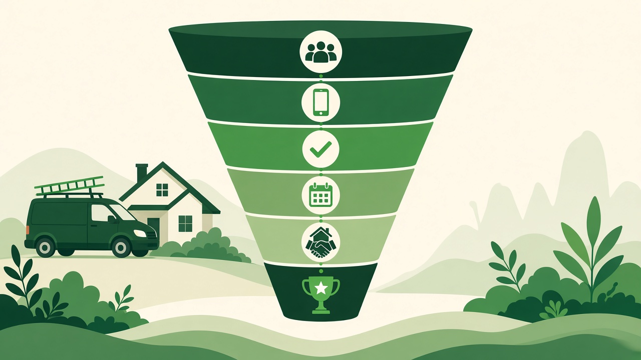 Contractor sales funnel stages from lead to closed job